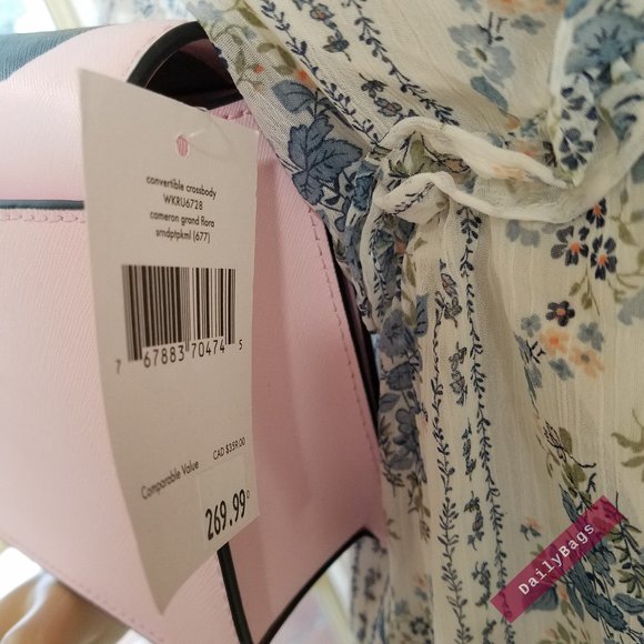 KATE SPADE CONVERTIBLE GRAND FLORA CROSSBODY PINK - Picture 8 of 13